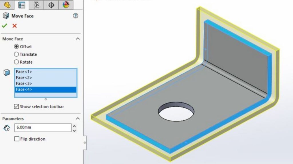 Move Face Offset STEP File Solidworks