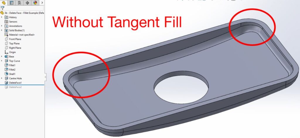 without tangent fill